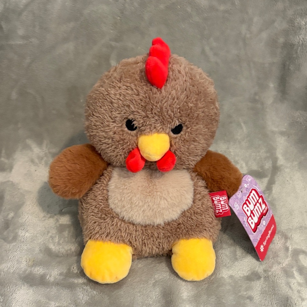 Bum Bums Plush Chicken Toy with Red and Yellow Features